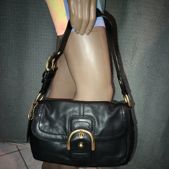 Coach 11842 Soho Black Buckle Flap Over Shoulder Bag. Excellent Cond. - Picture 8 of 16